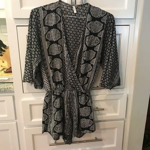 Black and white boho romper